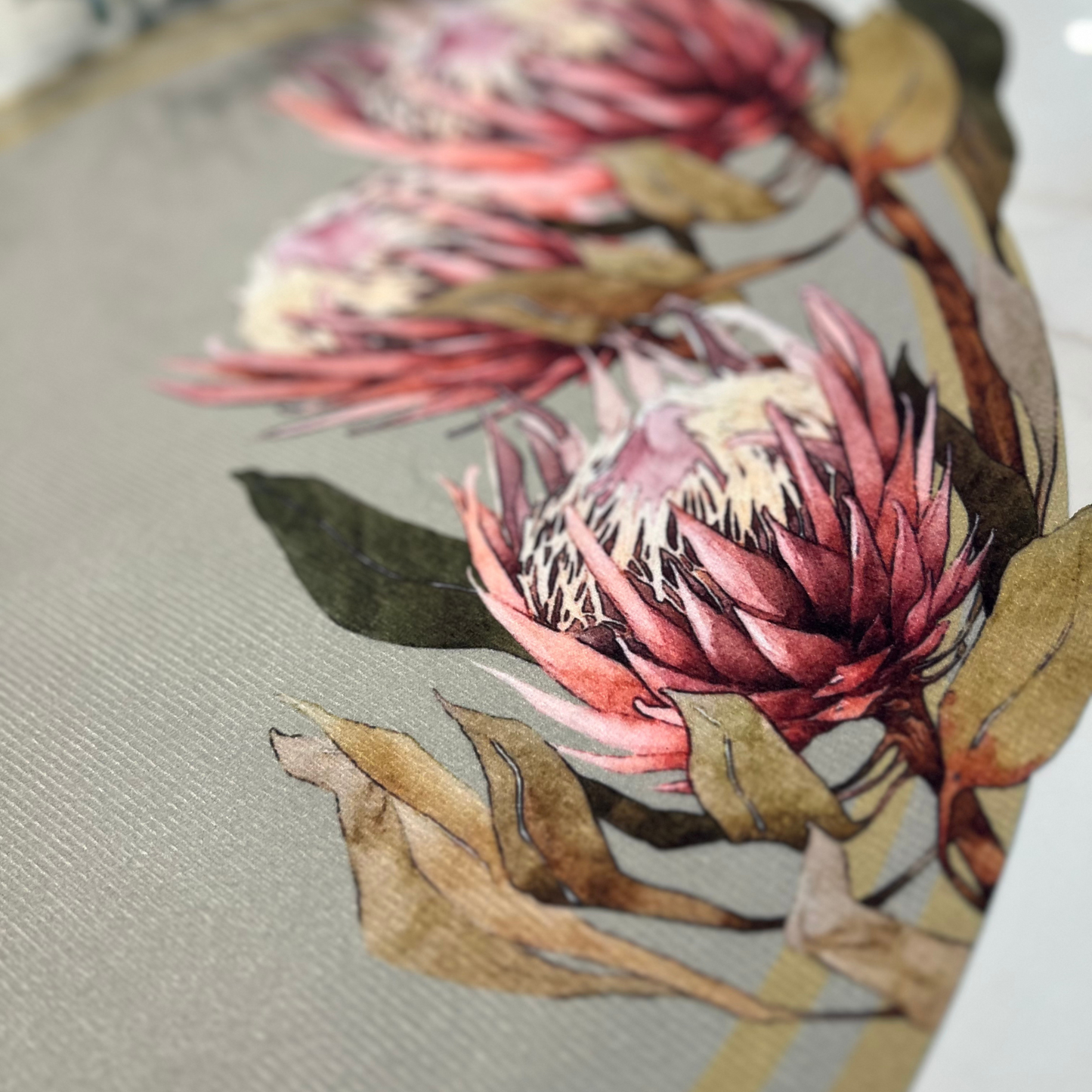 Floral Protea Oval Placemat