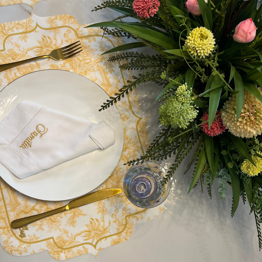 Toile de Jouy Yellow Placemat