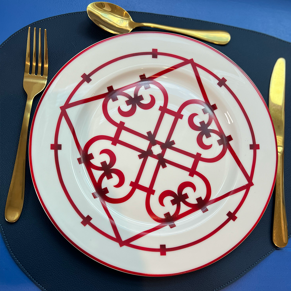 Luxury Marsala Dinner Plates Set - 2 Pieces