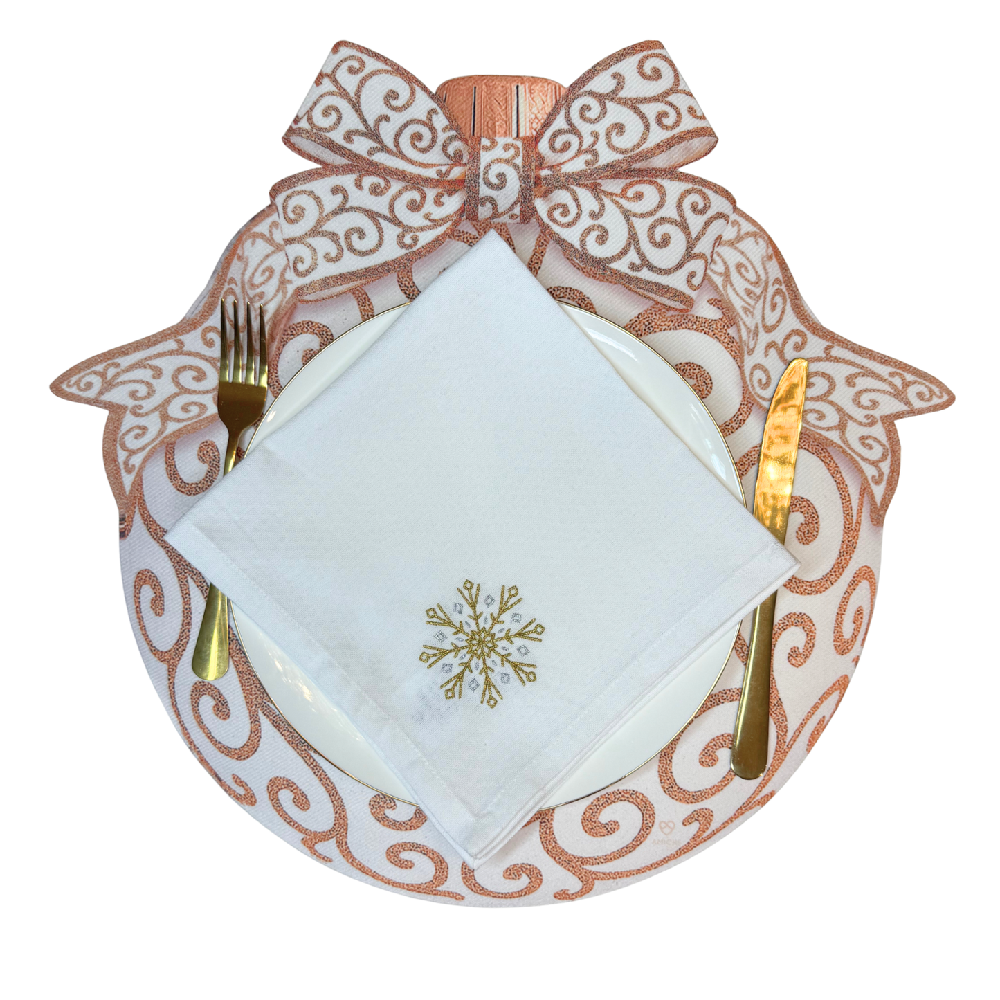 Gold Christmas Ornament Placemat