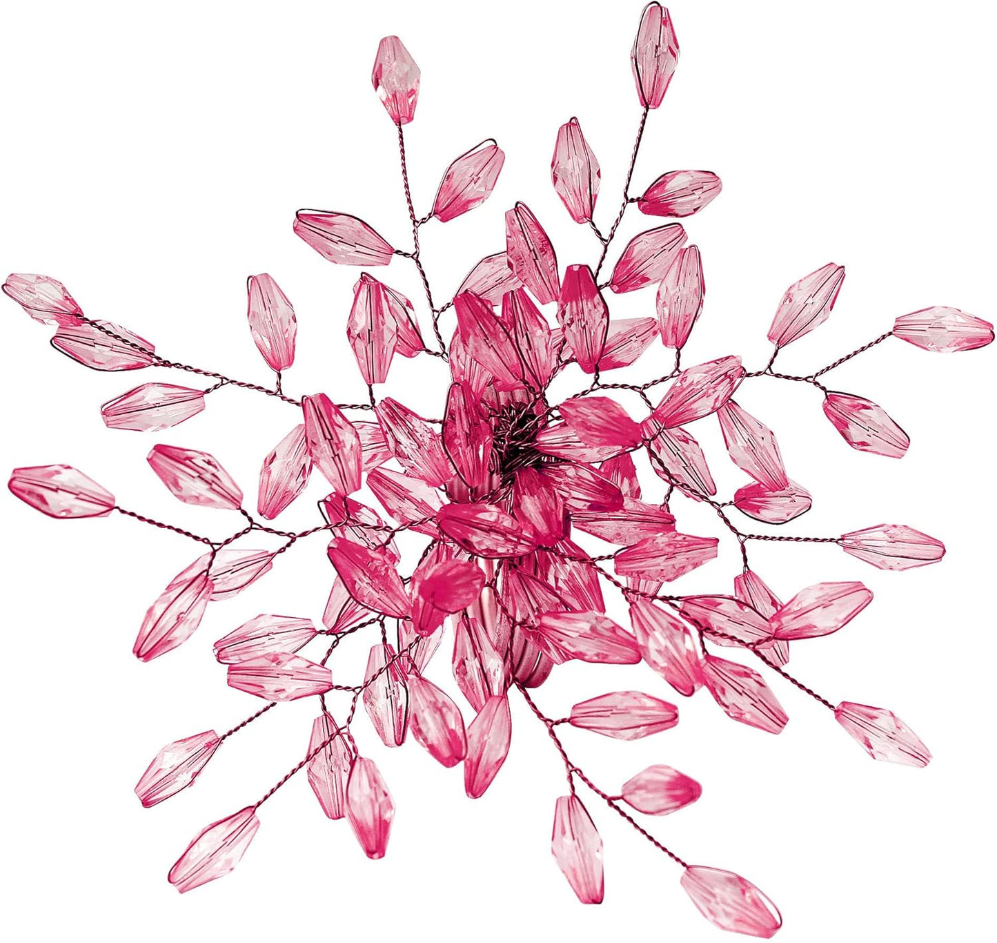 Pink Crystal Napkin Ring with Nickel Plated Base