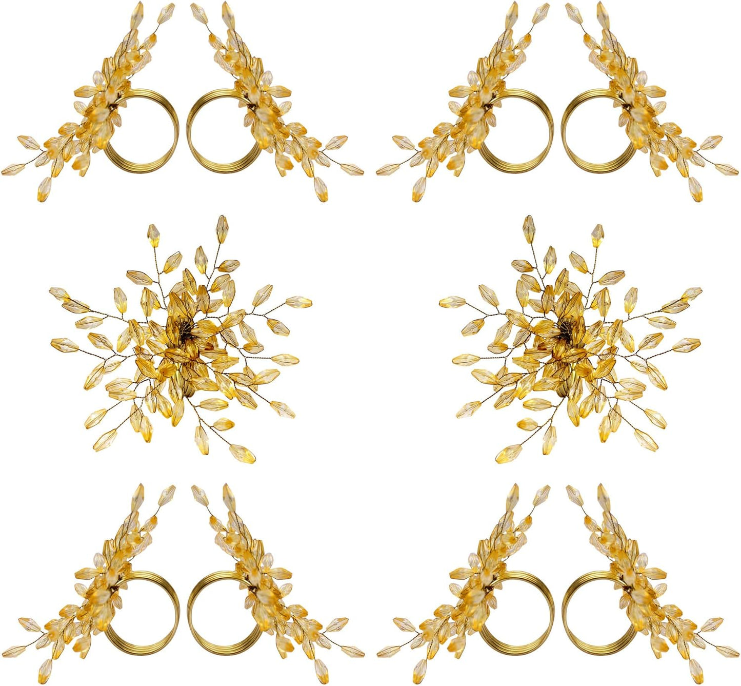 Gold Crystal Napkin Ring with Nickel Plated Base