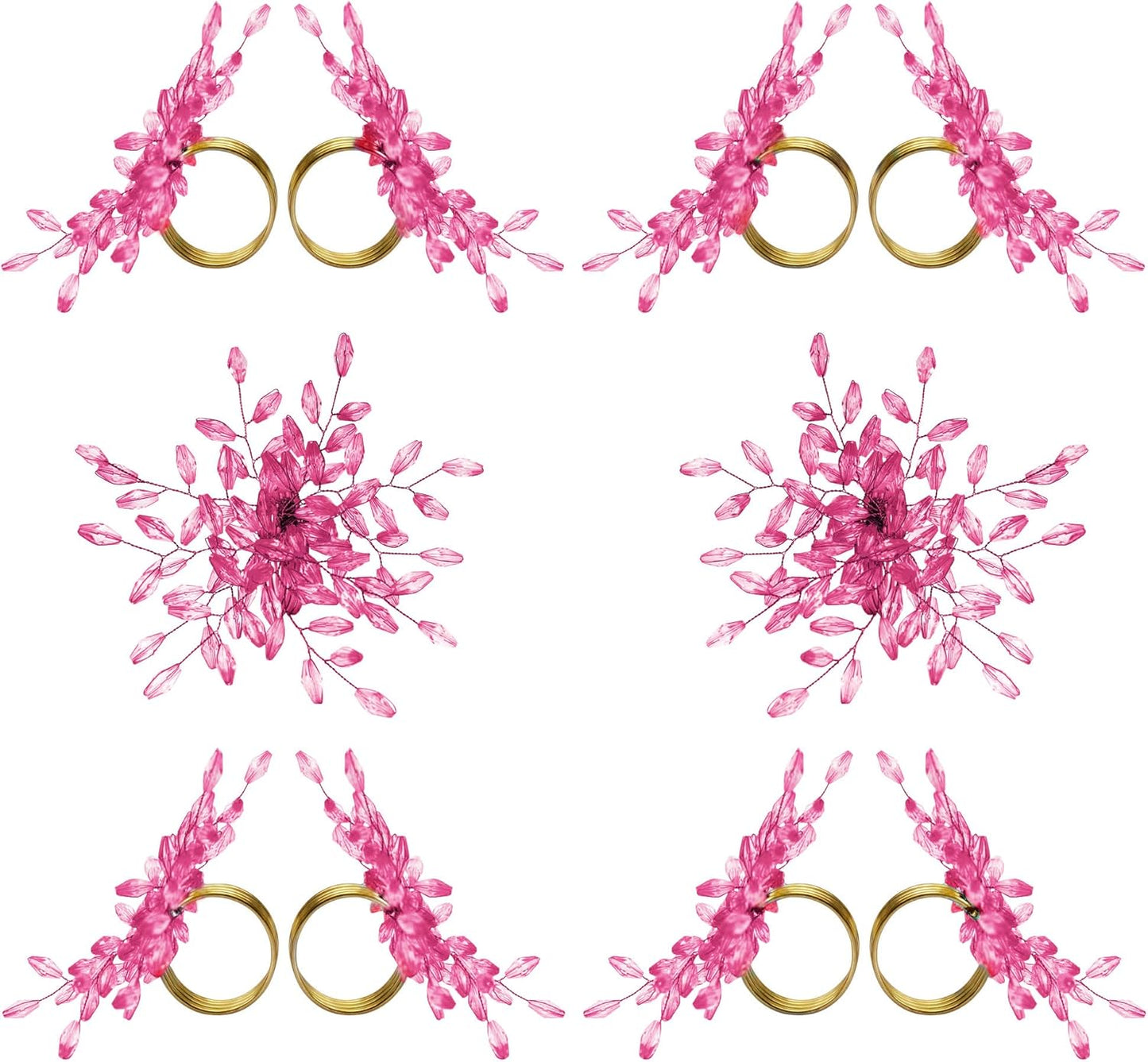 Pink Crystal Napkin Ring with Nickel Plated Base