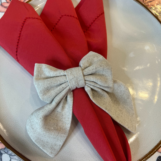 Beige Fancy Bow Napkin Holder