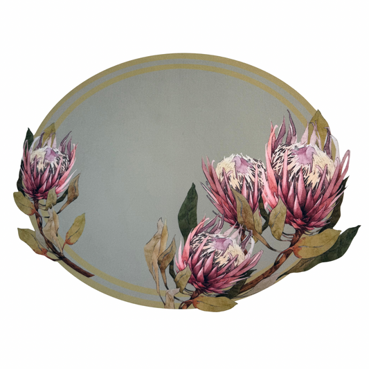 Floral Protea Oval Placemat