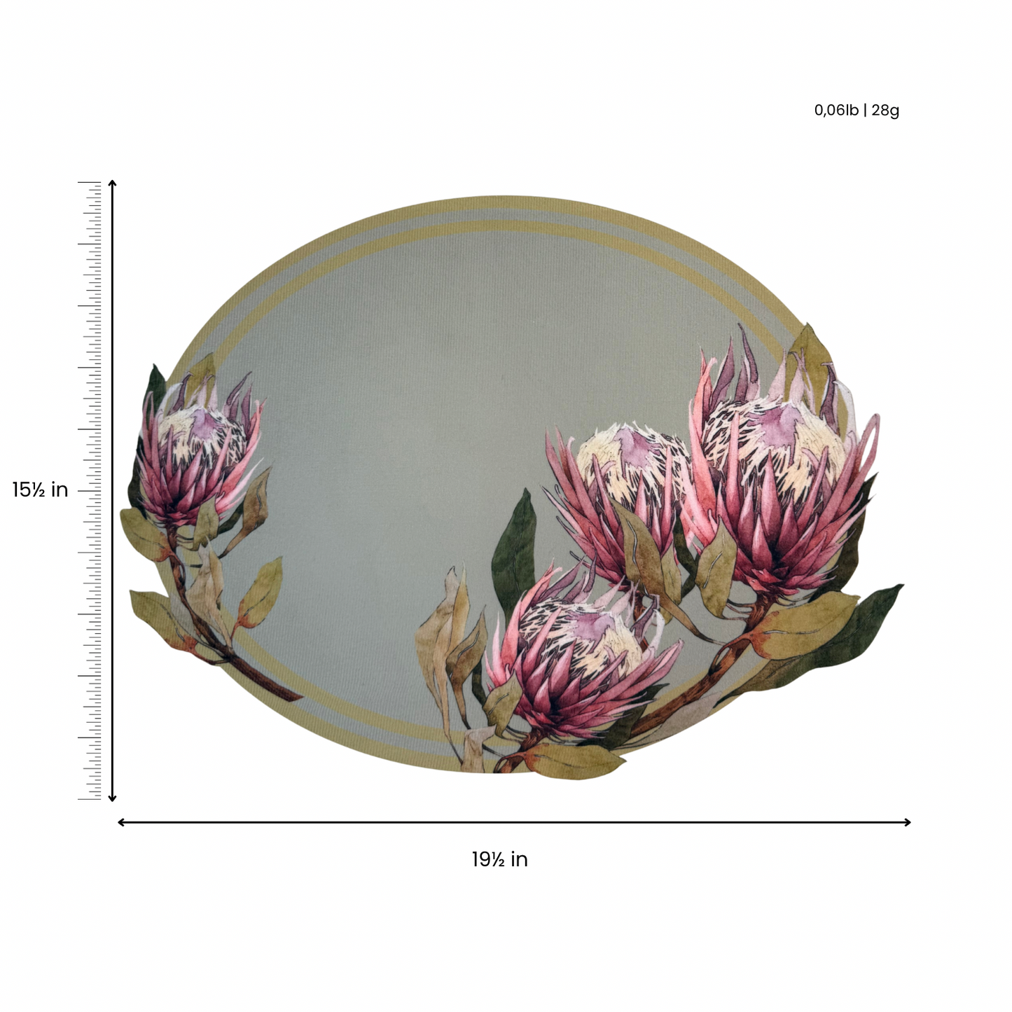 Floral Protea Oval Placemat