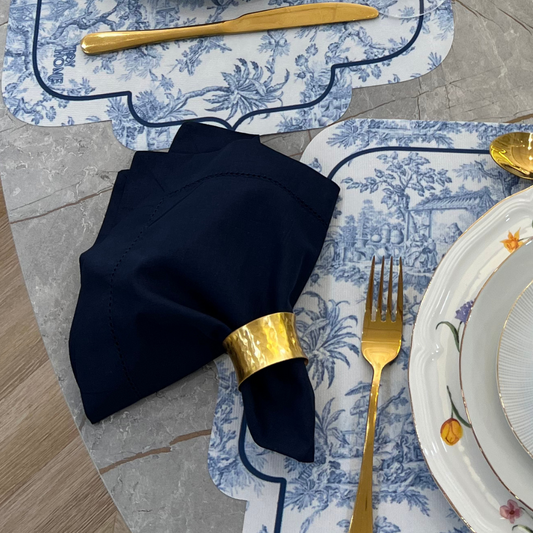 Golden Napkin Ring with Hammered Metal Finish