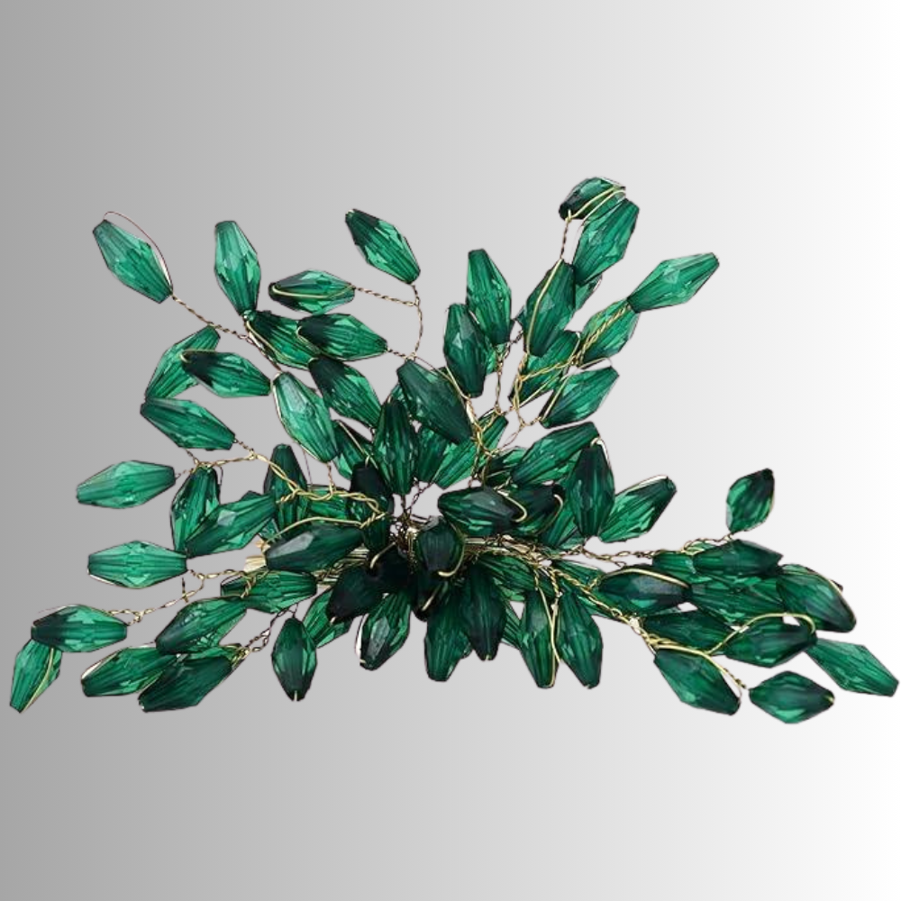 Green Crystal Napkin Ring with Nickel Plated Base