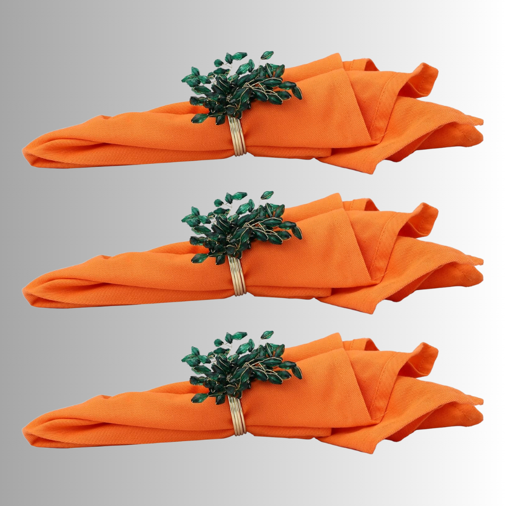 Green Crystal Napkin Ring with Nickel Plated Base