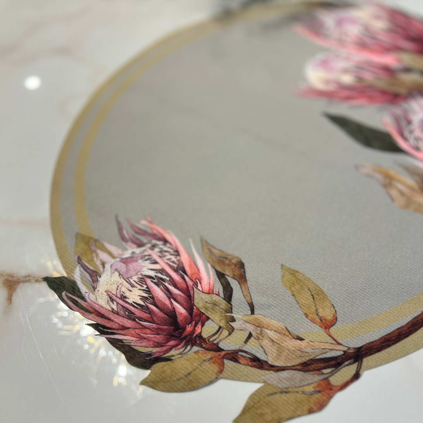 Floral Protea Oval Placemat