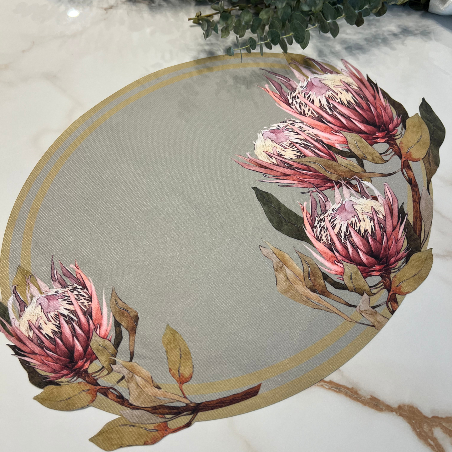 Floral Protea Oval Placemat