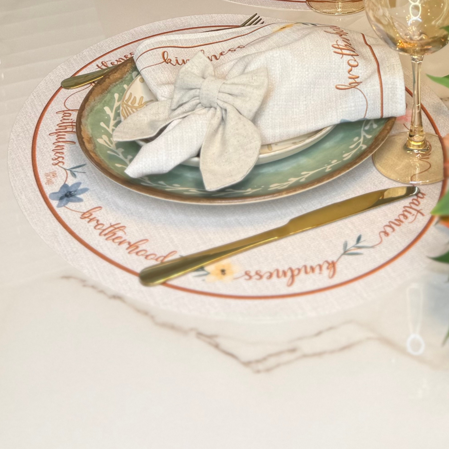 Words of Autumn Round Placemat