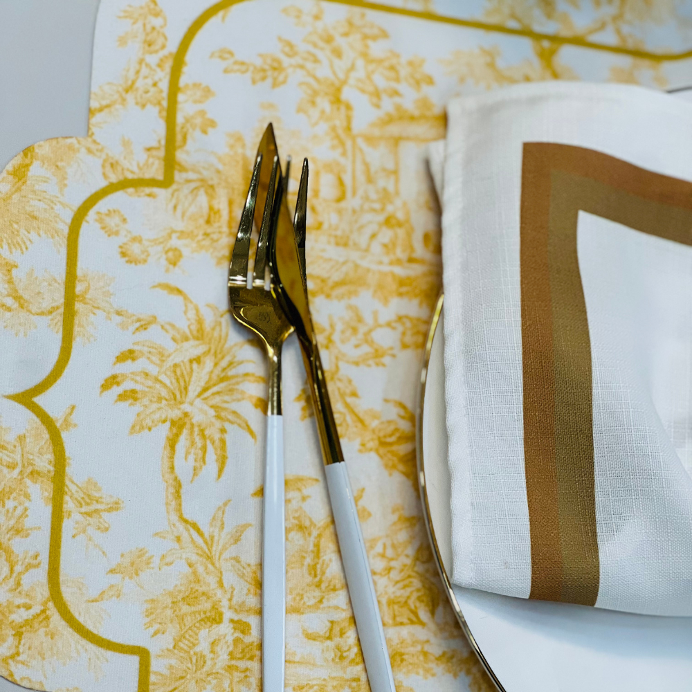 Toile de Jouy Yellow Placemat