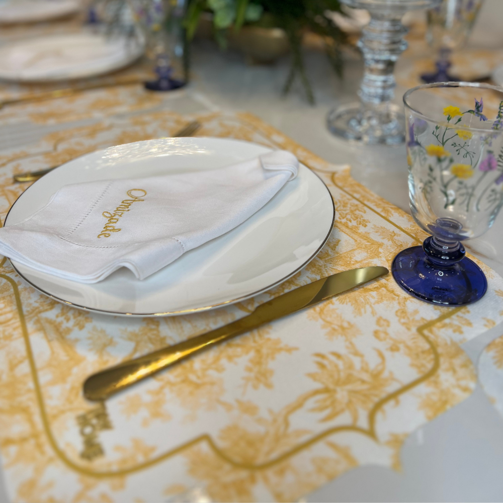 Toile de Jouy Yellow Placemat