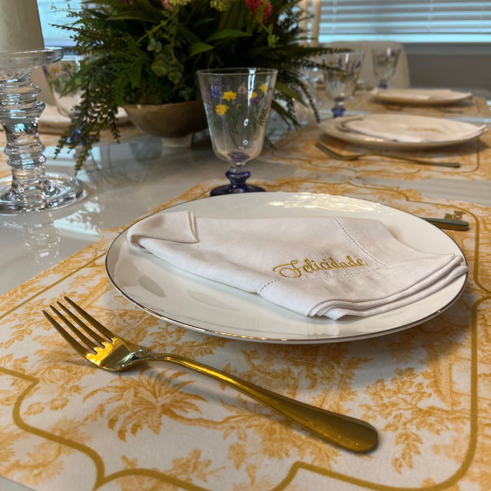 Toile de Jouy Yellow Placemat