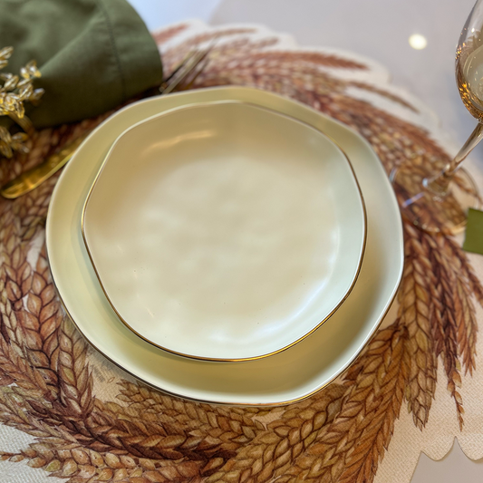 Organic Porcelain Dessert Plates
