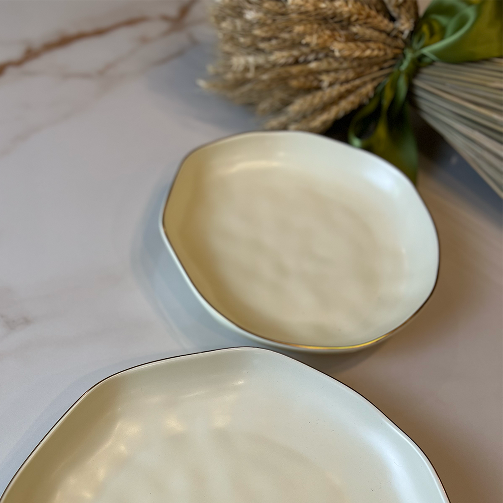 Organic Porcelain Dessert Plates