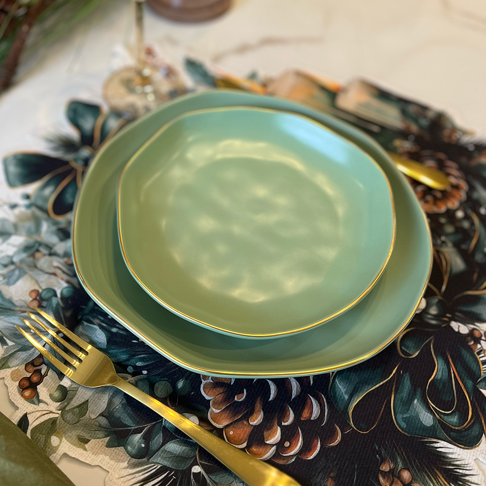 Organic Porcelain Dessert Plates