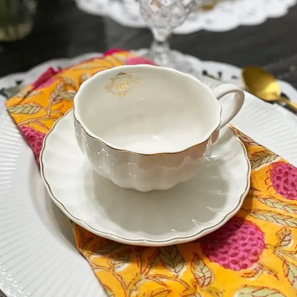 Off White Royalty Tea Cups - Set 8