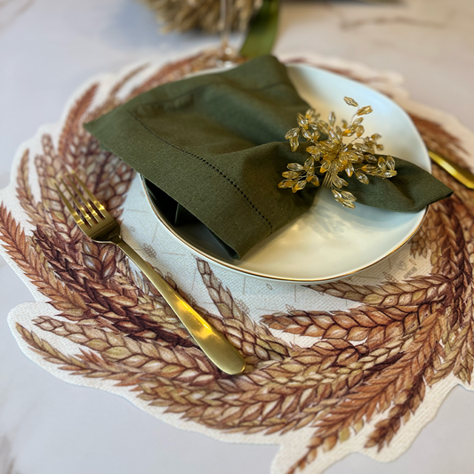 Gold Crystal Napkin Ring with Nickel Plated Base